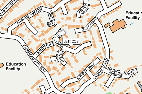 LE11 2QS map - OS OpenMap – Local (Ordnance Survey)