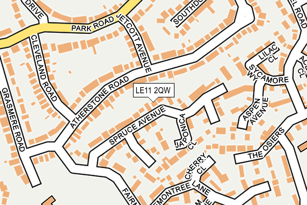 LE11 2QW map - OS OpenMap – Local (Ordnance Survey)