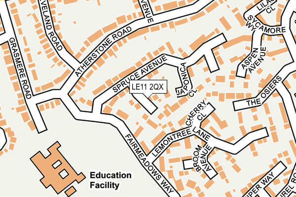 LE11 2QX map - OS OpenMap – Local (Ordnance Survey)