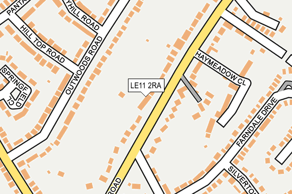 LE11 2RA map - OS OpenMap – Local (Ordnance Survey)
