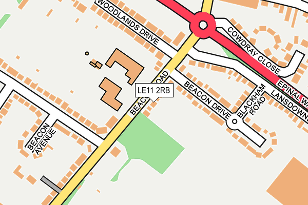 LE11 2RB map - OS OpenMap – Local (Ordnance Survey)
