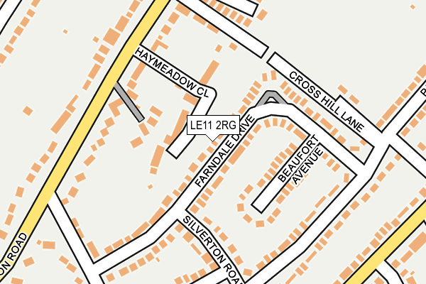 LE11 2RG map - OS OpenMap – Local (Ordnance Survey)