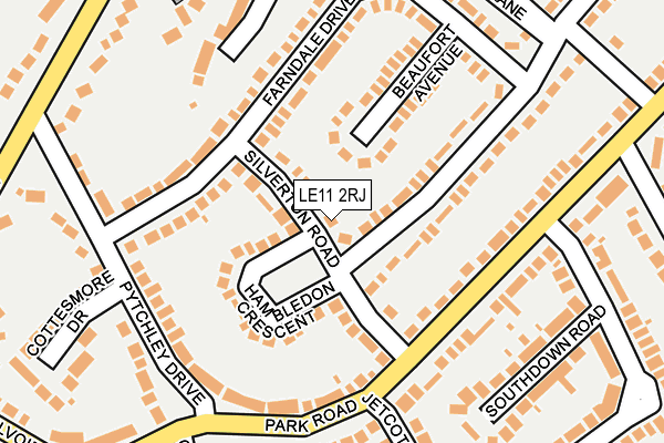 LE11 2RJ map - OS OpenMap – Local (Ordnance Survey)