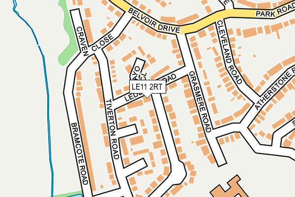 LE11 2RT map - OS OpenMap – Local (Ordnance Survey)