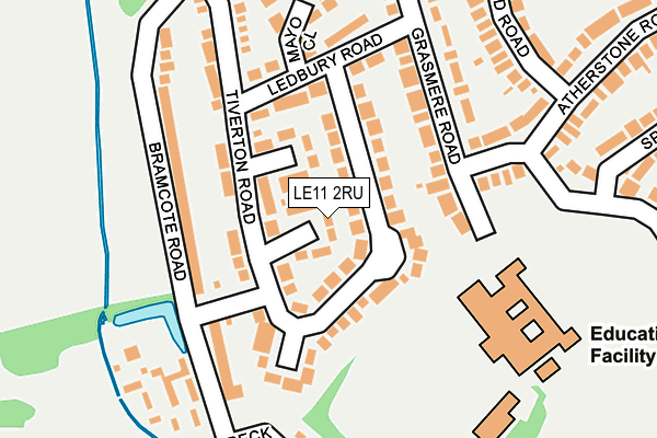LE11 2RU map - OS OpenMap – Local (Ordnance Survey)