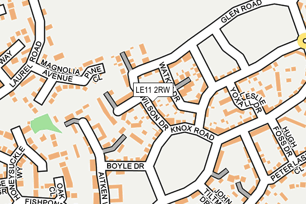 LE11 2RW map - OS OpenMap – Local (Ordnance Survey)