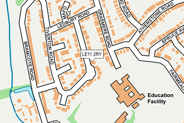 LE11 2RY map - OS OpenMap – Local (Ordnance Survey)