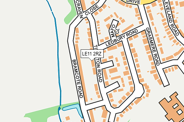 LE11 2RZ map - OS OpenMap – Local (Ordnance Survey)