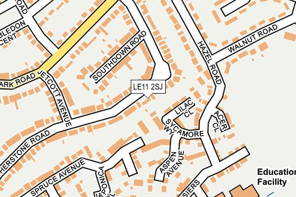 LE11 2SJ map - OS OpenMap – Local (Ordnance Survey)