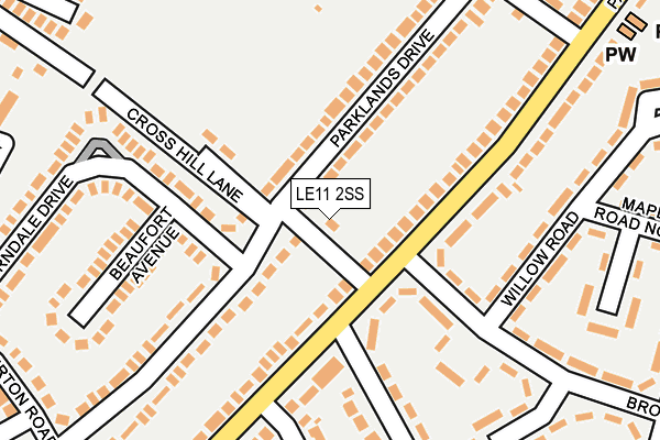 LE11 2SS map - OS OpenMap – Local (Ordnance Survey)