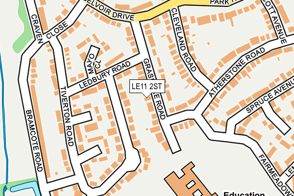 LE11 2ST map - OS OpenMap – Local (Ordnance Survey)