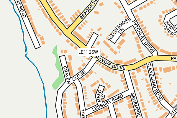 LE11 2SW map - OS OpenMap – Local (Ordnance Survey)