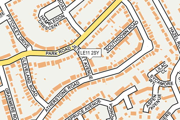 LE11 2SY map - OS OpenMap – Local (Ordnance Survey)