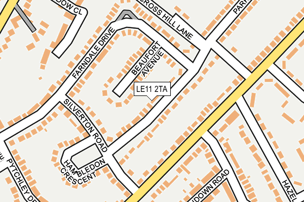 LE11 2TA map - OS OpenMap – Local (Ordnance Survey)