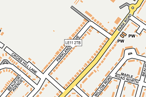 LE11 2TB map - OS OpenMap – Local (Ordnance Survey)