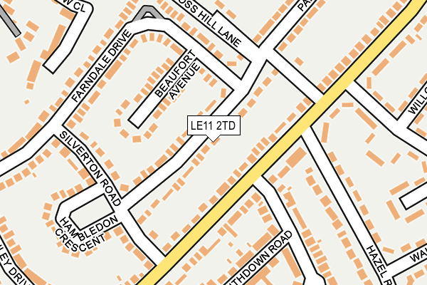 LE11 2TD map - OS OpenMap – Local (Ordnance Survey)