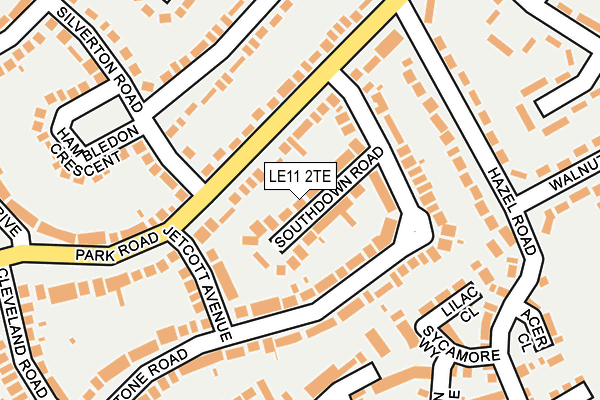 LE11 2TE map - OS OpenMap – Local (Ordnance Survey)
