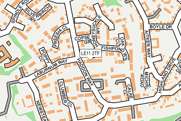 LE11 2TF map - OS OpenMap – Local (Ordnance Survey)