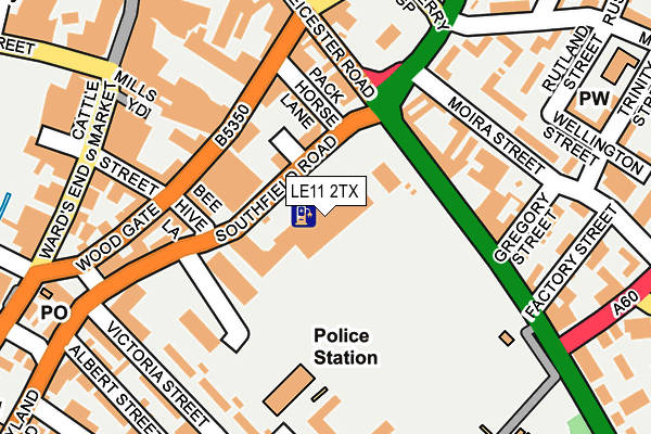 LE11 2TX map - OS OpenMap – Local (Ordnance Survey)