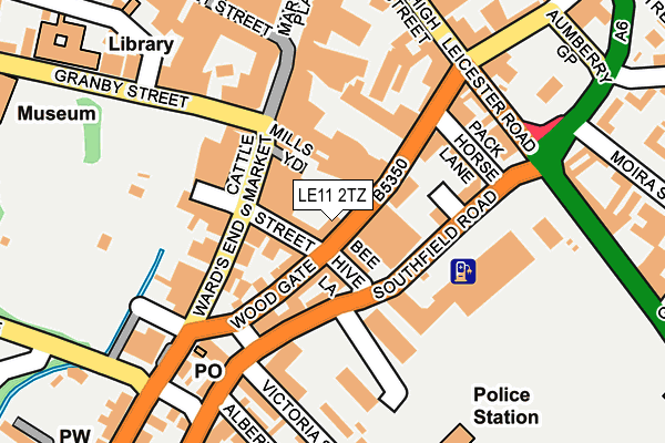 LE11 2TZ map - OS OpenMap – Local (Ordnance Survey)