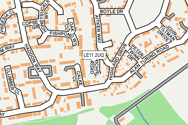 LE11 2UQ map - OS OpenMap – Local (Ordnance Survey)