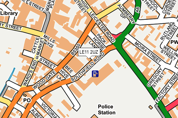 LE11 2UZ map - OS OpenMap – Local (Ordnance Survey)