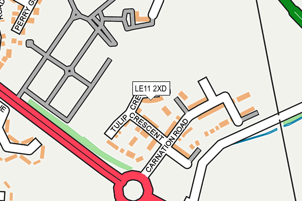 LE11 2XD map - OS OpenMap – Local (Ordnance Survey)