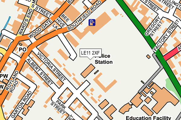 LE11 2XF map - OS OpenMap – Local (Ordnance Survey)