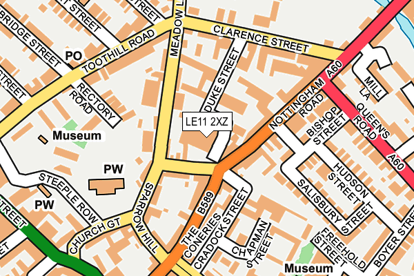 LE11 2XZ map - OS OpenMap – Local (Ordnance Survey)