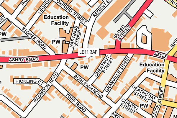 LE11 3AF map - OS OpenMap – Local (Ordnance Survey)