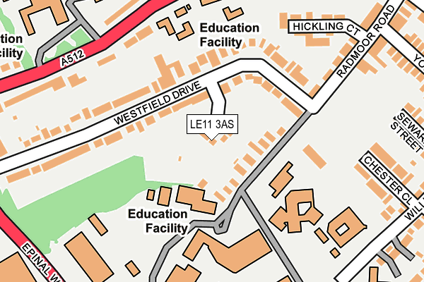 LE11 3AS map - OS OpenMap – Local (Ordnance Survey)