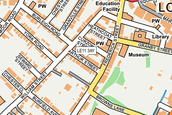LE11 3AY map - OS OpenMap – Local (Ordnance Survey)