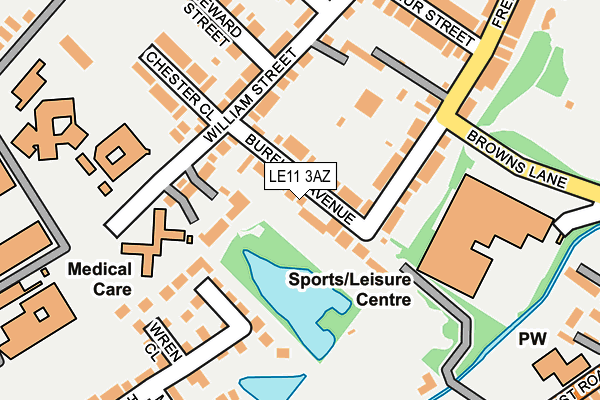 LE11 3AZ map - OS OpenMap – Local (Ordnance Survey)