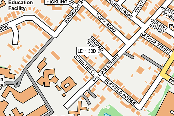 LE11 3BD map - OS OpenMap – Local (Ordnance Survey)