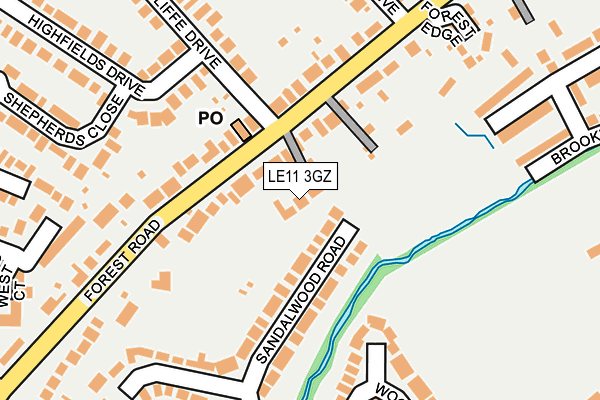 LE11 3GZ map - OS OpenMap – Local (Ordnance Survey)