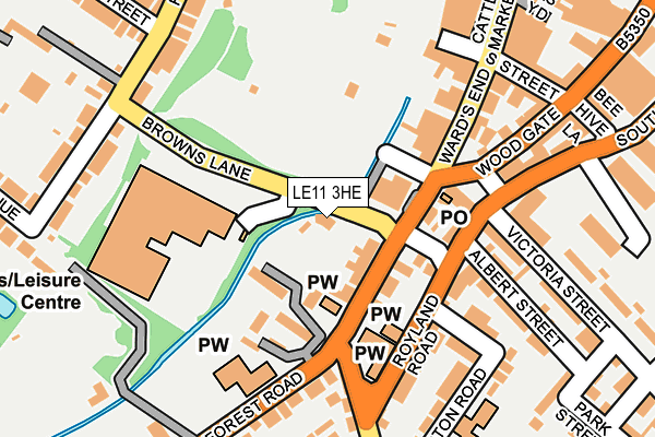 LE11 3HE map - OS OpenMap – Local (Ordnance Survey)