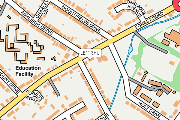 LE11 3HU map - OS OpenMap – Local (Ordnance Survey)