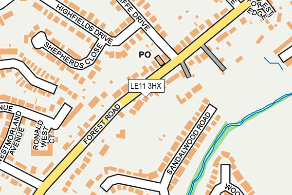 LE11 3HX map - OS OpenMap – Local (Ordnance Survey)