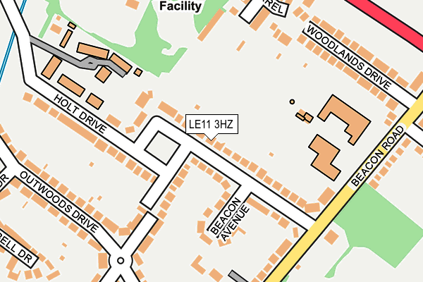 LE11 3HZ map - OS OpenMap – Local (Ordnance Survey)