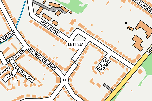 LE11 3JA map - OS OpenMap – Local (Ordnance Survey)