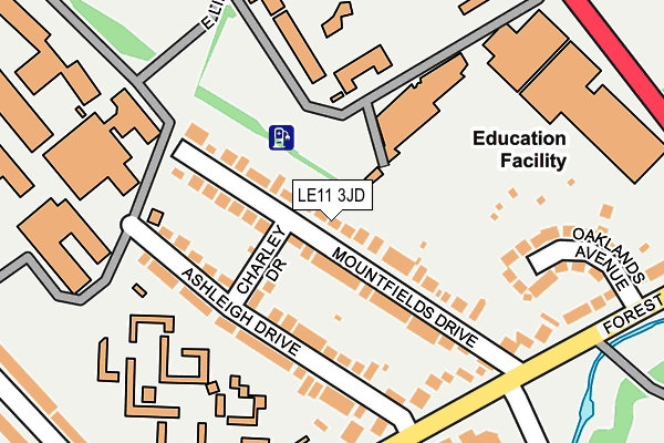 LE11 3JD map - OS OpenMap – Local (Ordnance Survey)
