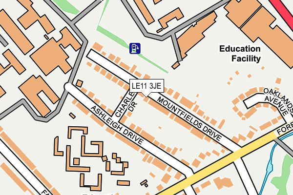 LE11 3JE map - OS OpenMap – Local (Ordnance Survey)