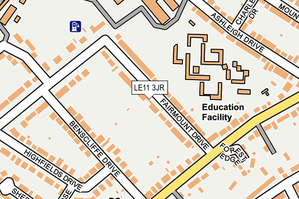 LE11 3JR map - OS OpenMap – Local (Ordnance Survey)