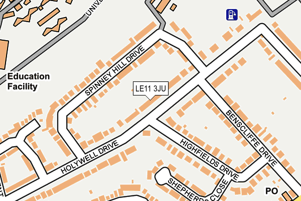 LE11 3JU map - OS OpenMap – Local (Ordnance Survey)