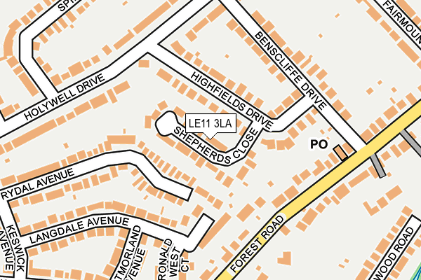 LE11 3LA map - OS OpenMap – Local (Ordnance Survey)