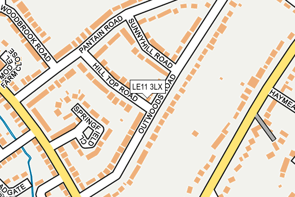 LE11 3LX map - OS OpenMap – Local (Ordnance Survey)