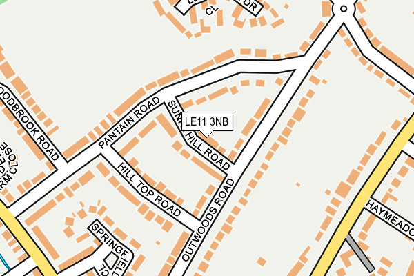 LE11 3NB map - OS OpenMap – Local (Ordnance Survey)