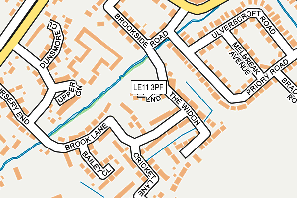 LE11 3PF map - OS OpenMap – Local (Ordnance Survey)