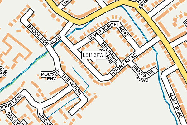 LE11 3PW map - OS OpenMap – Local (Ordnance Survey)