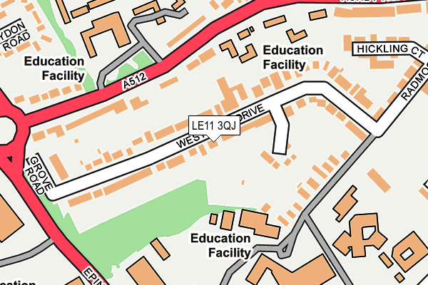 LE11 3QJ map - OS OpenMap – Local (Ordnance Survey)